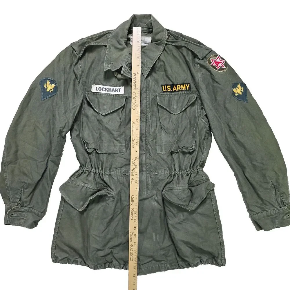 VTG 1957 US Army M51 Field Jacket Small Long 6th Army Patched M-1951 OG-107 Coat